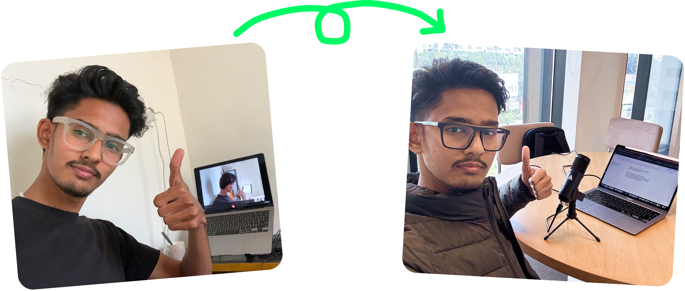 Then, working from a bedroom. Now, the fazinflo.com studio.
