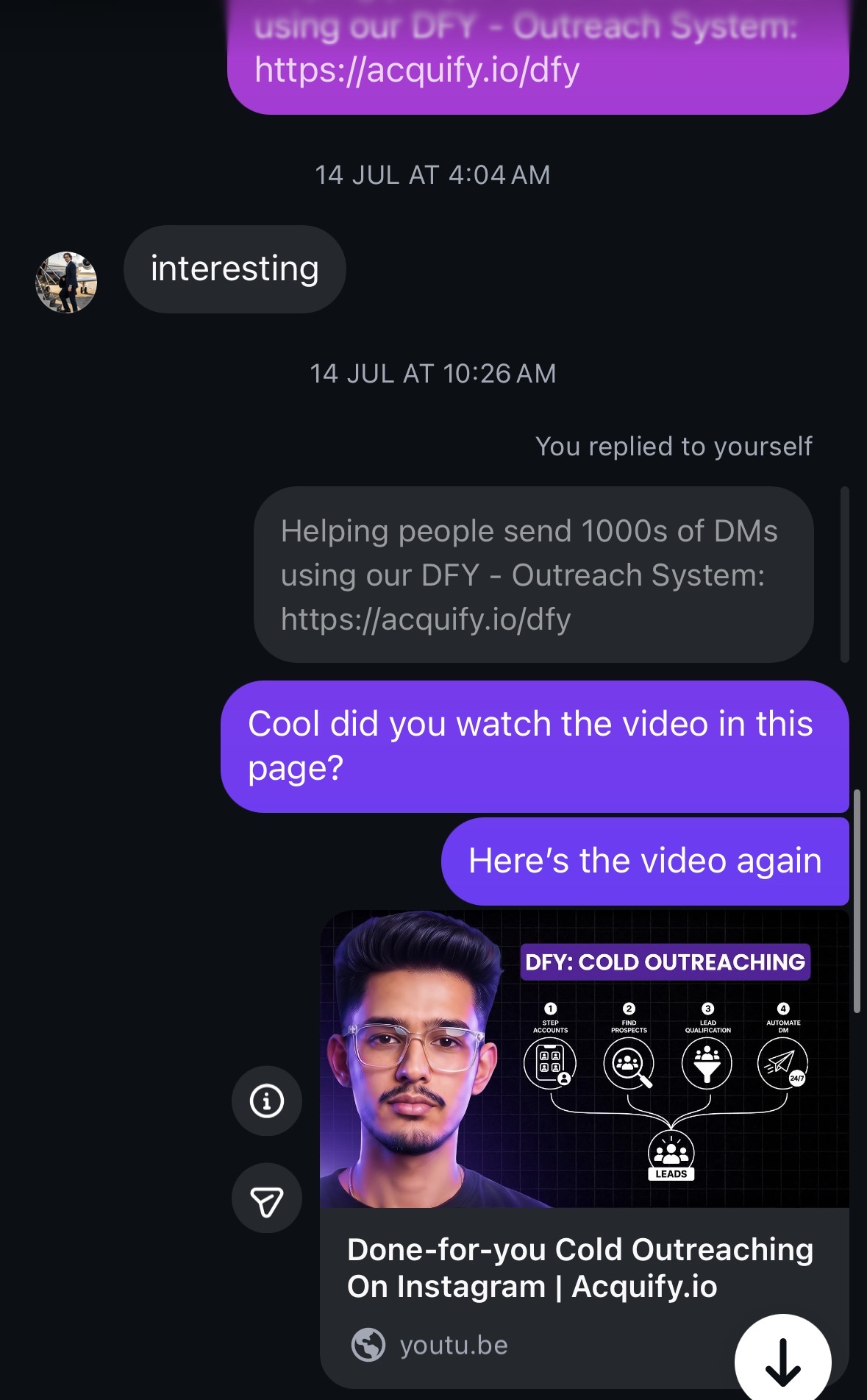 Real cold outreach or payment screenshot