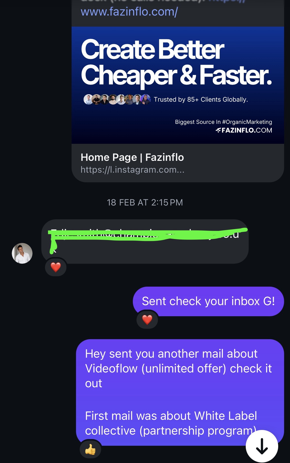 Real cold outreach or payment screenshot