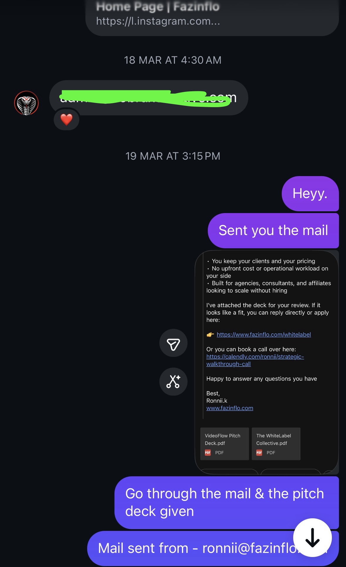 Real cold outreach or payment screenshot