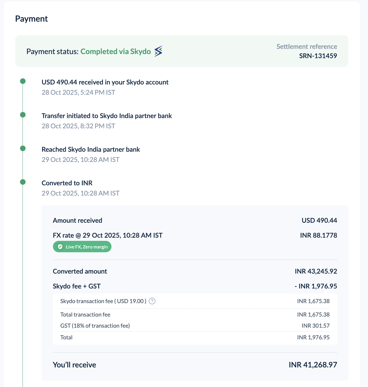 Real cold outreach or payment screenshot